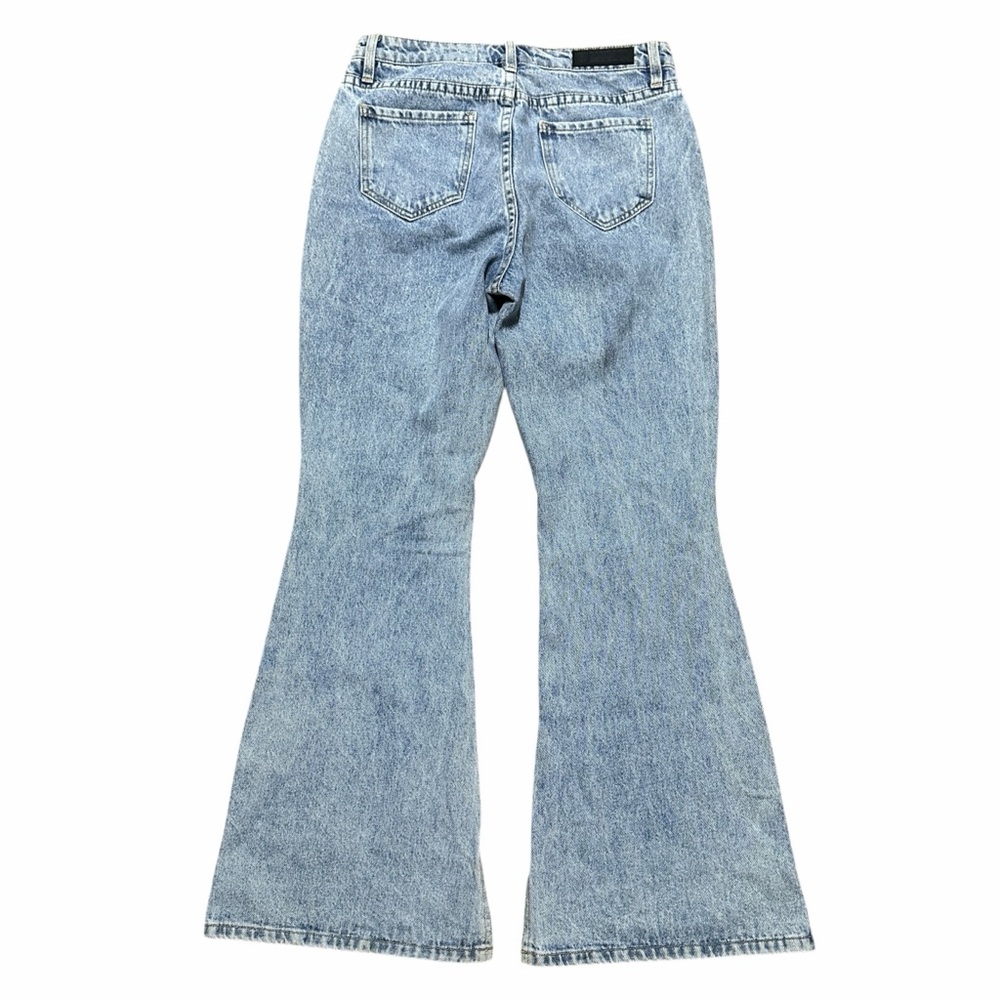 Women’s Y2K Rock & Roll Light Wash Flare High Rise Denim Jeans Size 27x32 - Picture 2 of 8